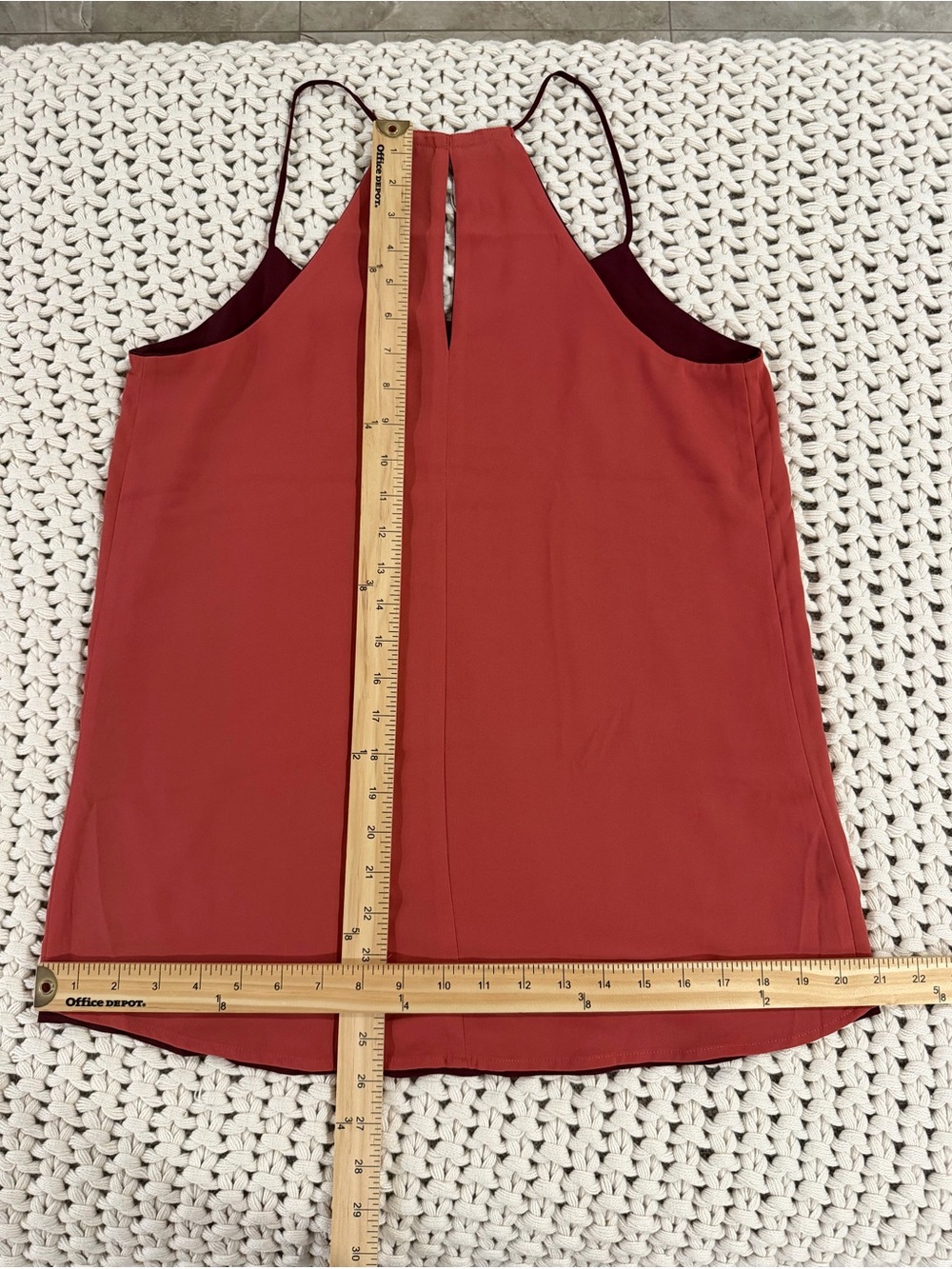 Express Spaghetti Strap Downtown Reversible Tank Top in Burgundy and Muted Coral - Picture 8 of 9